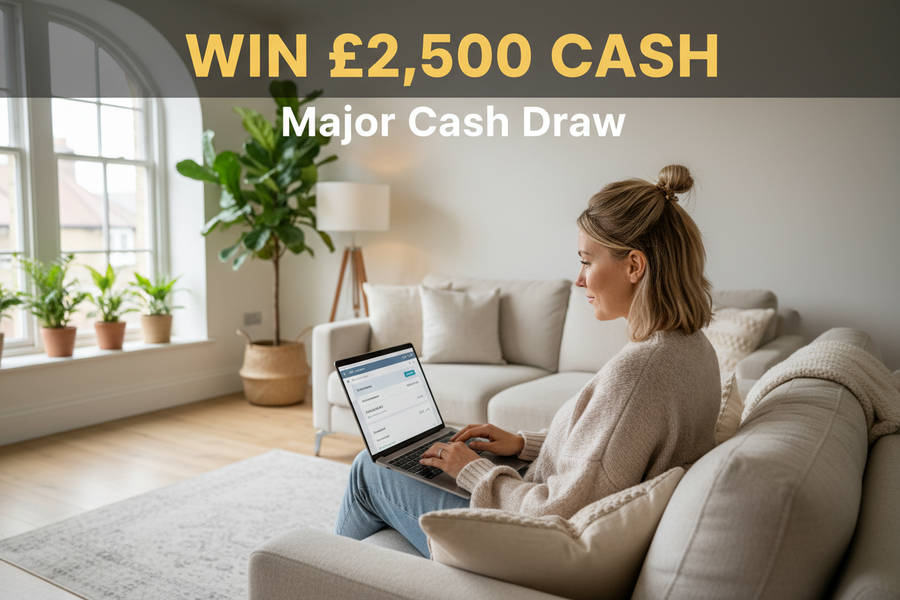 Win £2,500 Cash – Major Cash Draw
